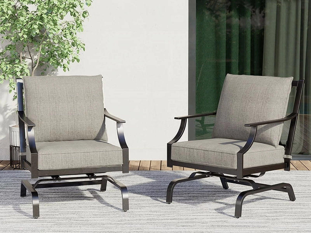Gray Metal Rocking Chair Set of 2 F87509