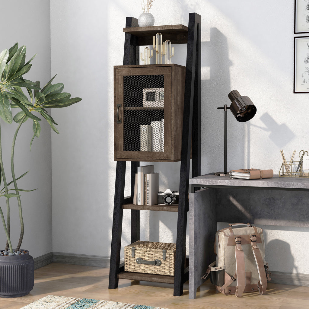 Reclaimed Oak Wood Tower Cabinet with Adjustable Shelf J578712