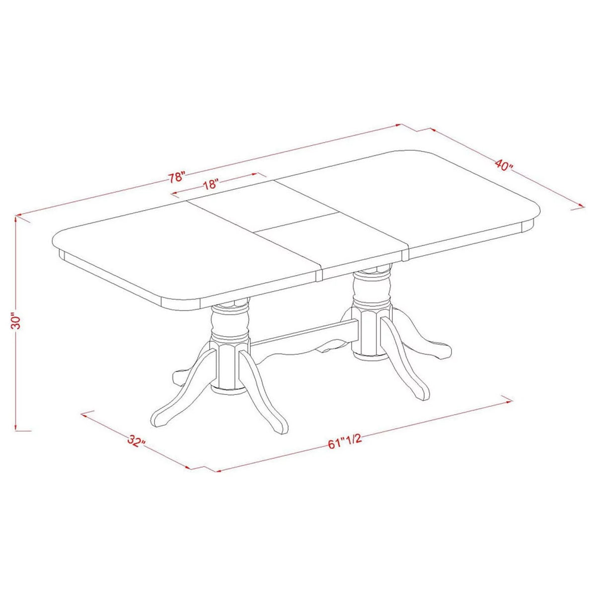 7 Piece Dining Table Set with 6 Chairs L25499