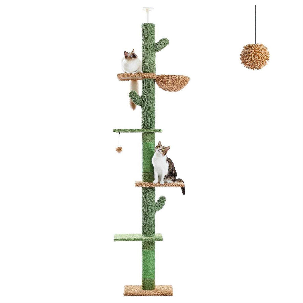 Cactus Cat Tree Floor to Ceiling Cat Tower with Adjustable Height Z846