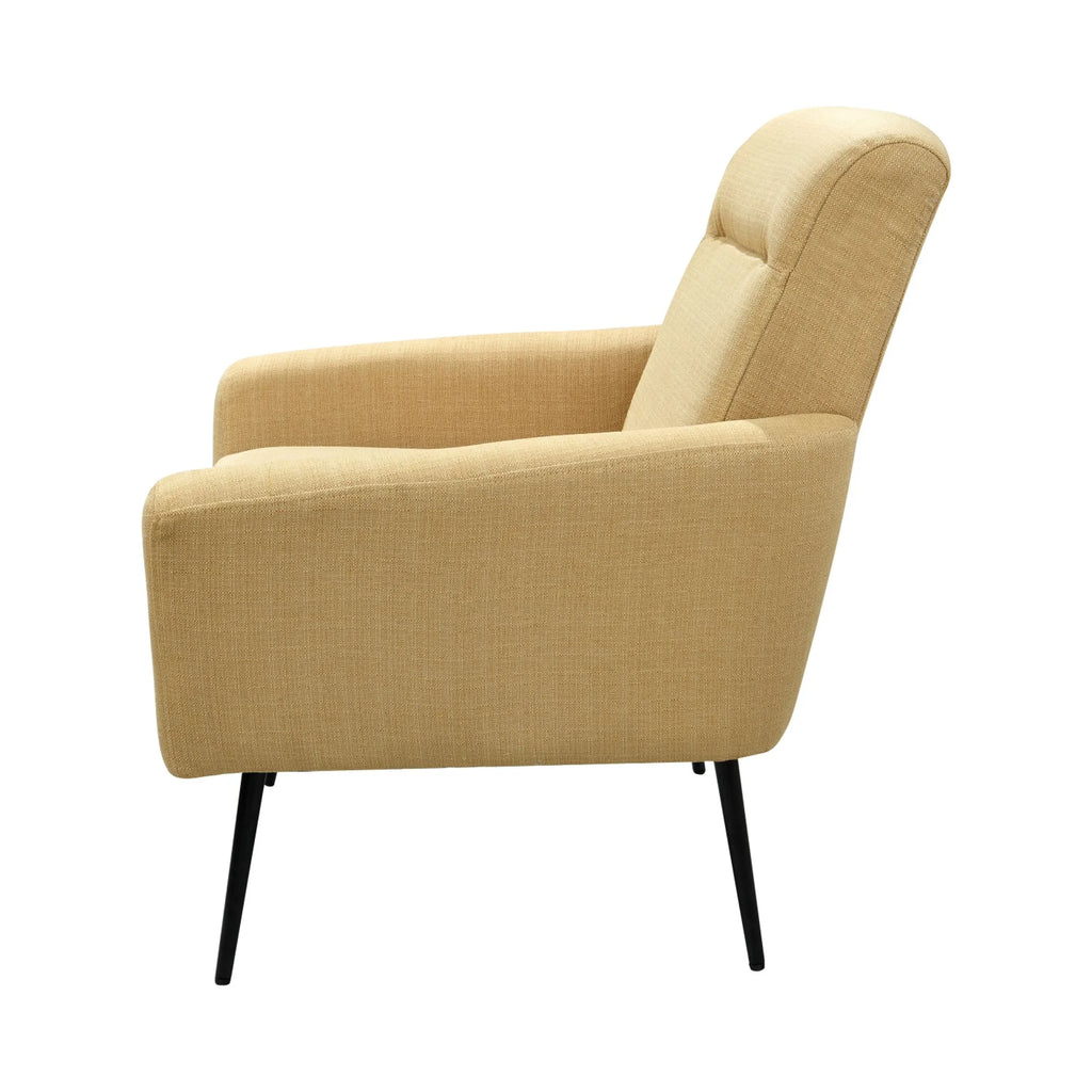 Yellow Upholstered Accent Chair with Metal Legs B614236