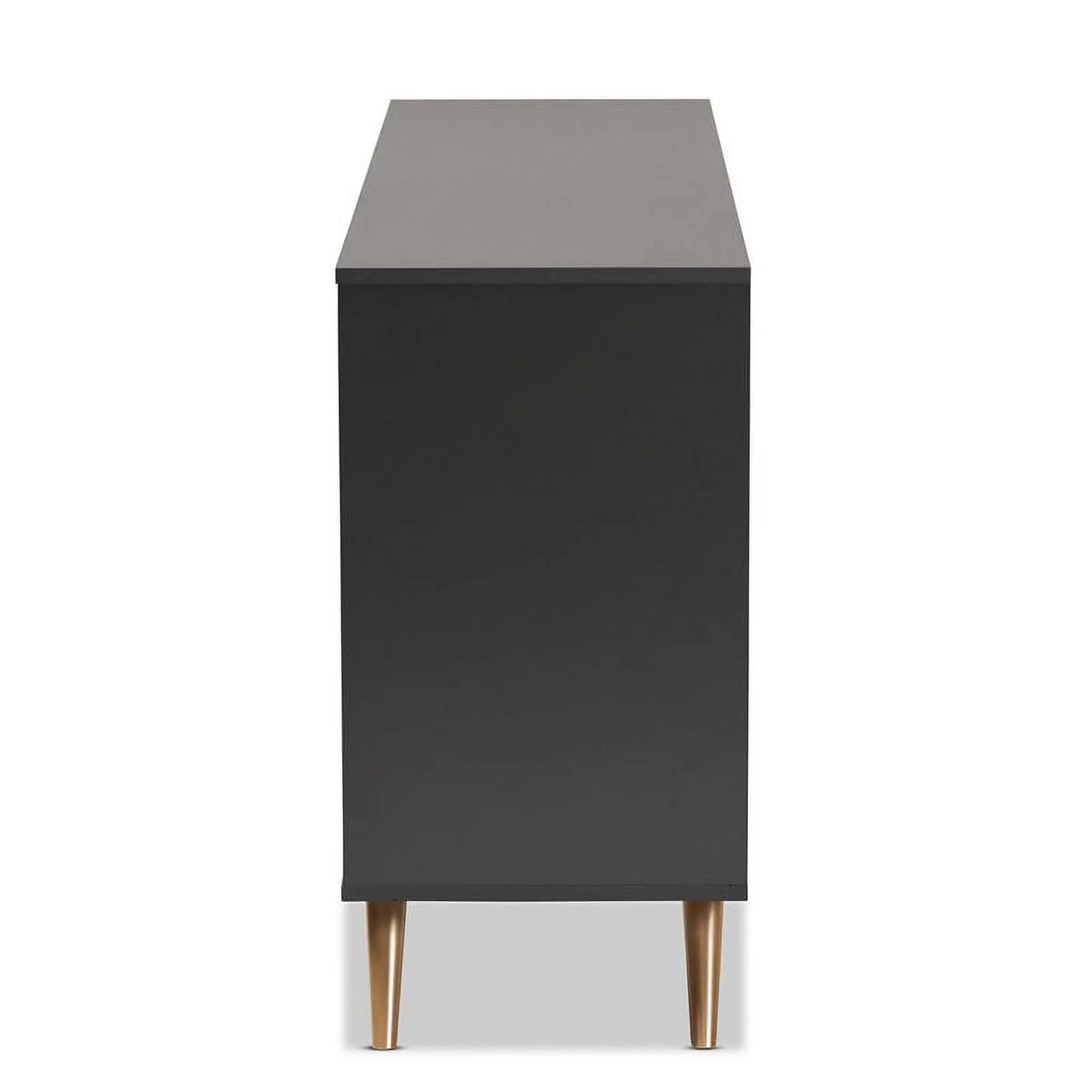 Dark Grey Gold Wood 6-Drawer Dresser E10716