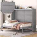 Gray Full Solid Wood Murphy Cabinet Bed U2294