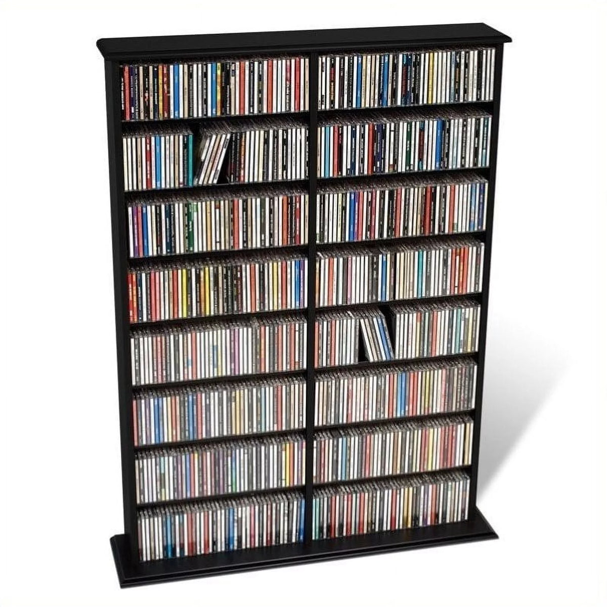 51" Double CD DVD Wall Media Storage Rack in Black V381603