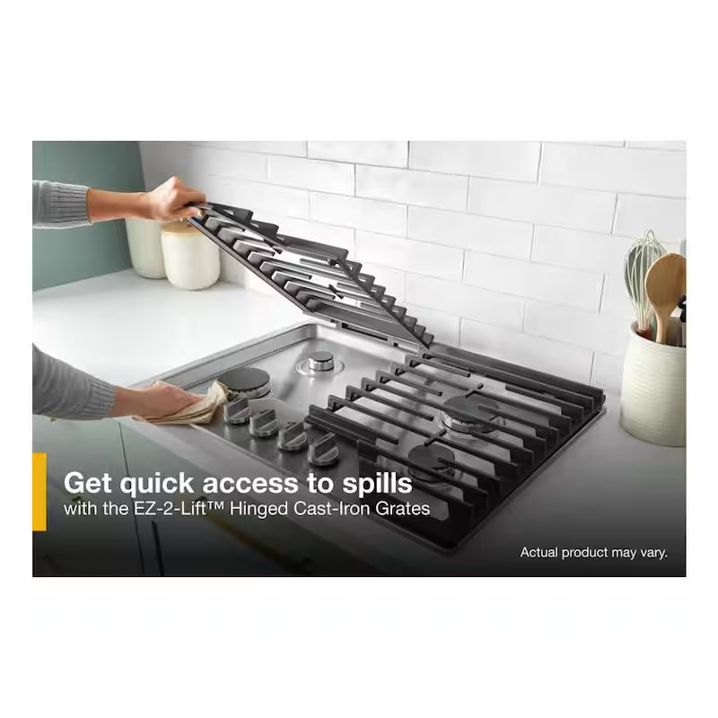 4-Burners Recessed Gas Cooktop in White Q3881