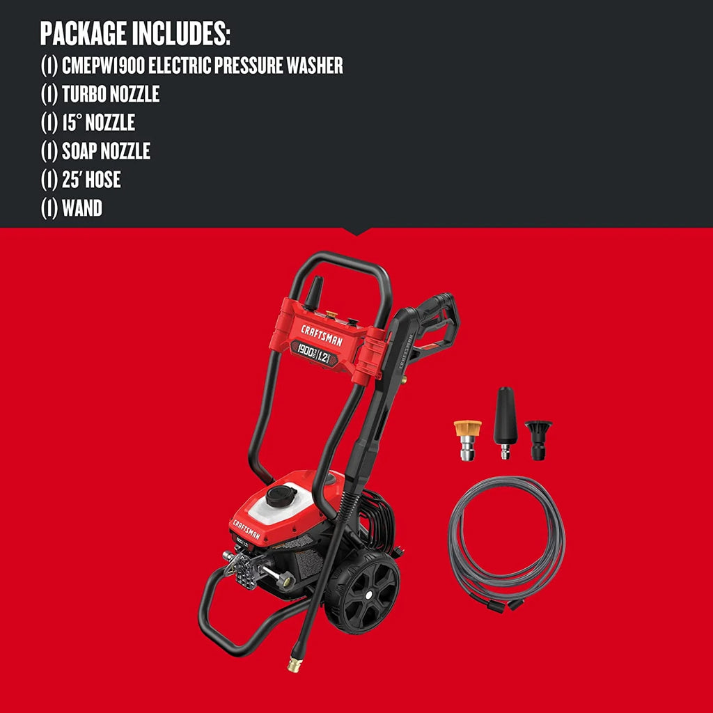 Cold Water 1900 PSI 1.2 GPM Electric Pressure Washer Q960