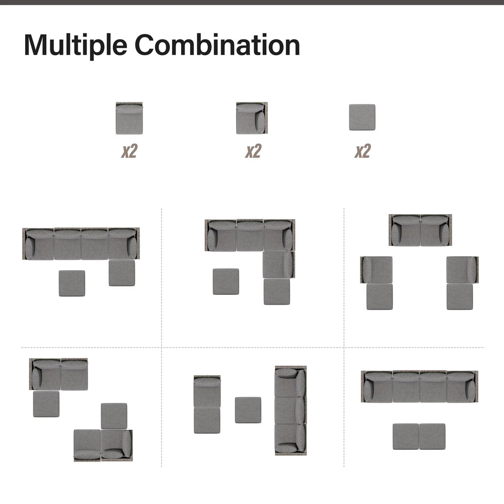 7 Pieces Patio Conversation Set with 6 Chairs and 1 Coffee Table N407961