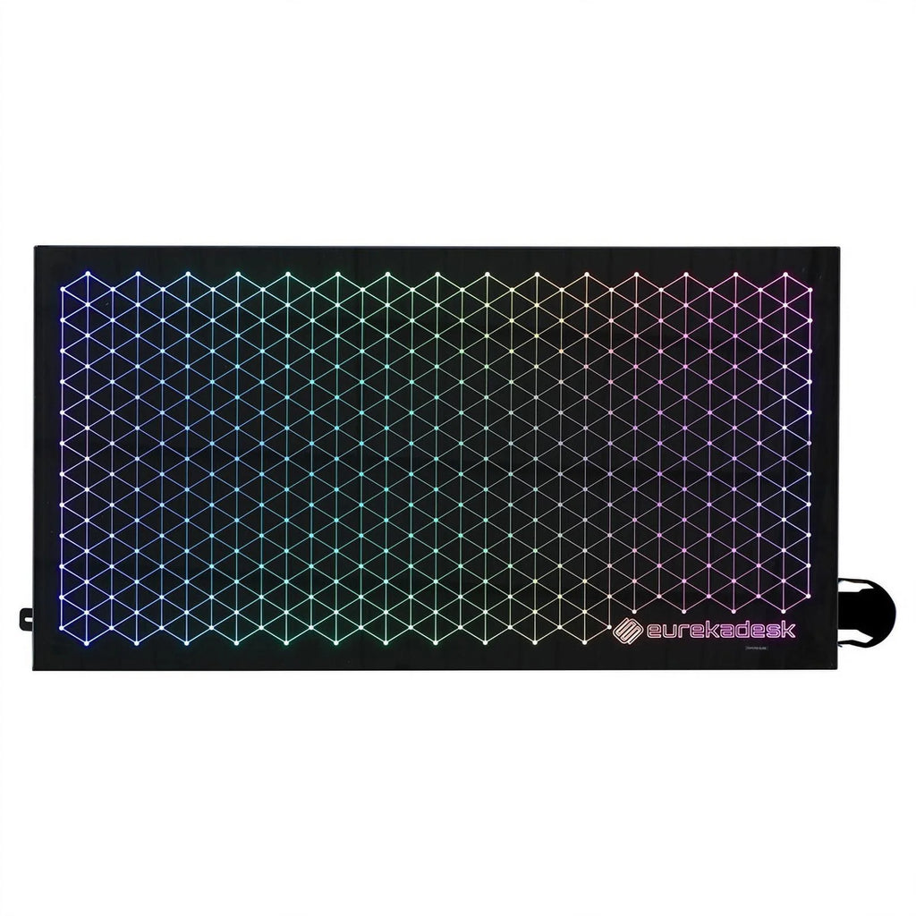 Black Metal Gaming Desk with Tempered Glass Top V610004