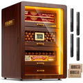 Cigar Humidor Cabinet with Digital Hygrometer and 4 Cedar Wood Drawers Z809634