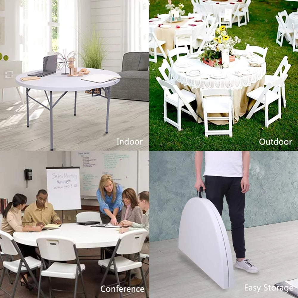 48" Round White Folding Plastic Table H740