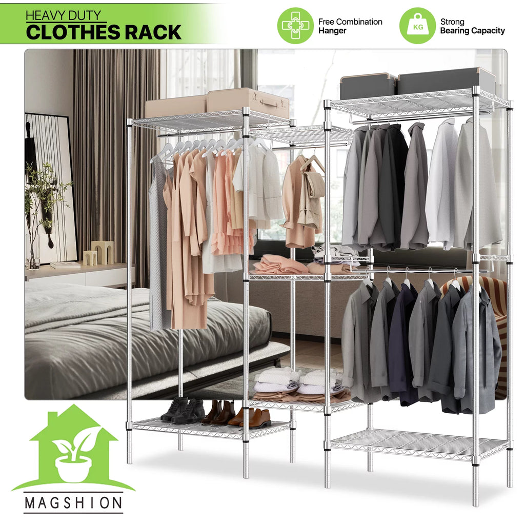Clothes Rack with 4 Hanging Rods L185