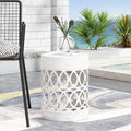 White Metal Outdoor Side Table C708269