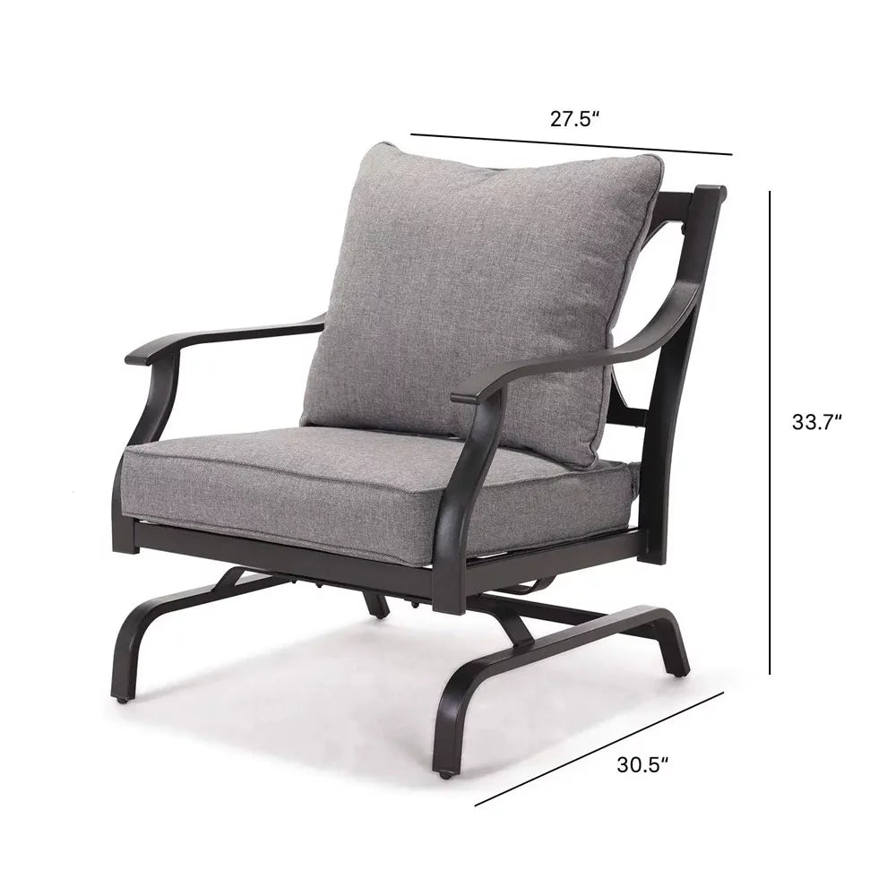 Gray Metal Rocking Chair Set of 2 F87509