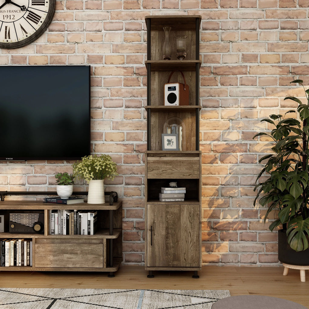 4-Shelf Accent Bookcase with Drawer W6931
