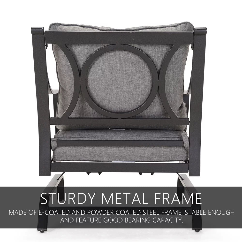 Gray Metal Rocking Chair Set of 2 F87509