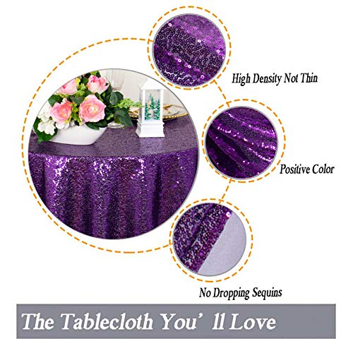 2 Pack 72x72 Inch Black Sequin Tablecloths F7951