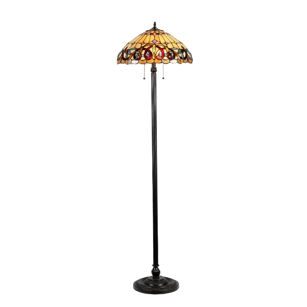 Tiffany-style 2 Light Victorian Floor Lamp E9447