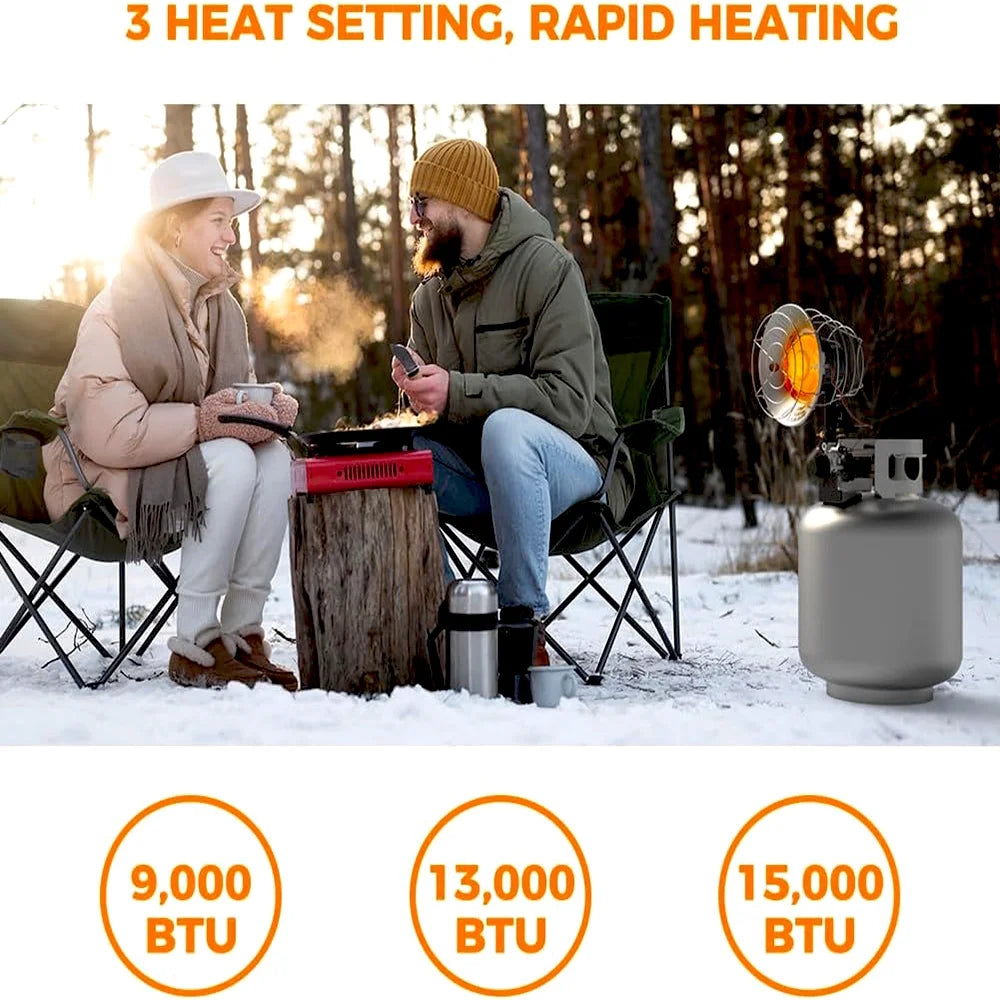 Outdoor Propane Tanktop Heater Single Burner Steel 15,000 BTU H86436