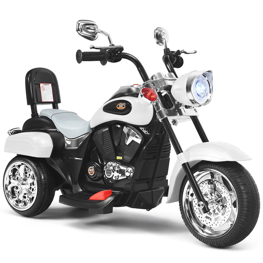 3 Wheel Kids Ride On Motorcycle 6V Battery Powered White B703