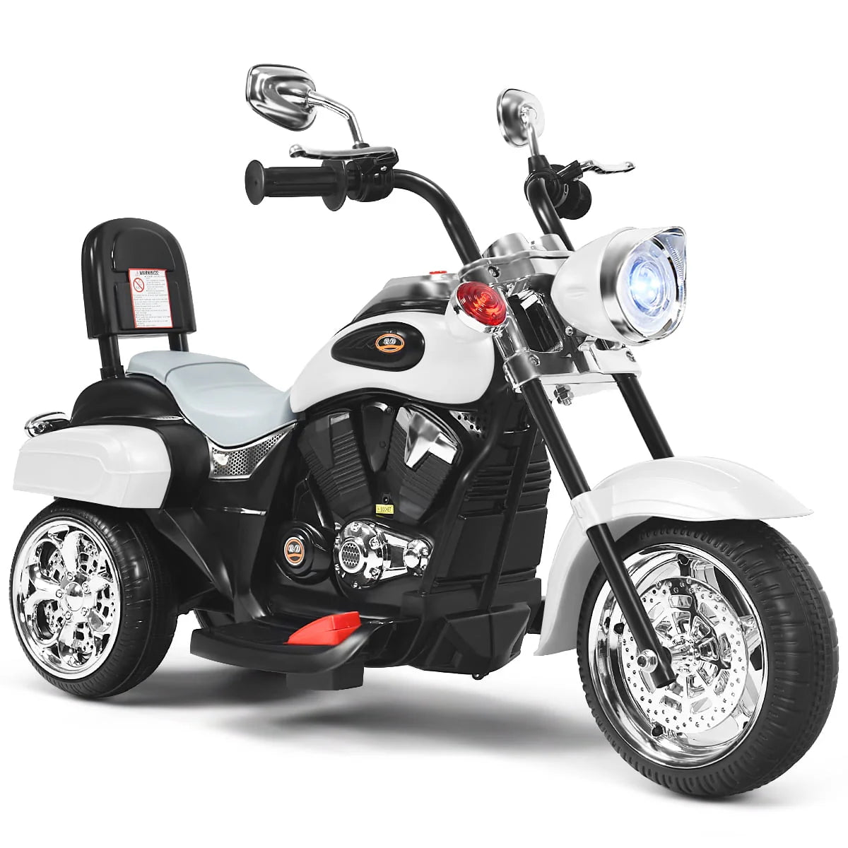 3 Wheel Kids Ride On Motorcycle 6V Battery Powered White B703