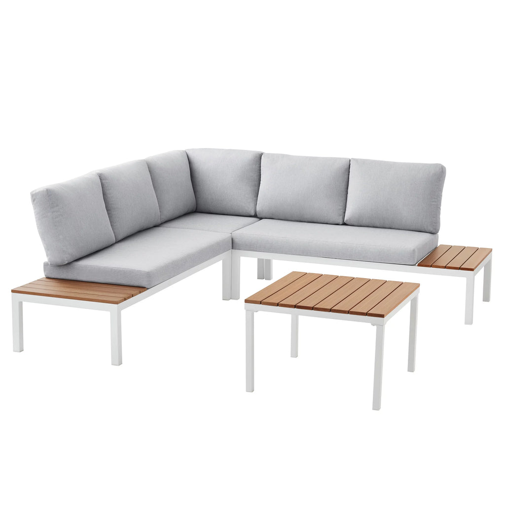 4-Piece Outdoor Chaise Sectional Set with Table T82460