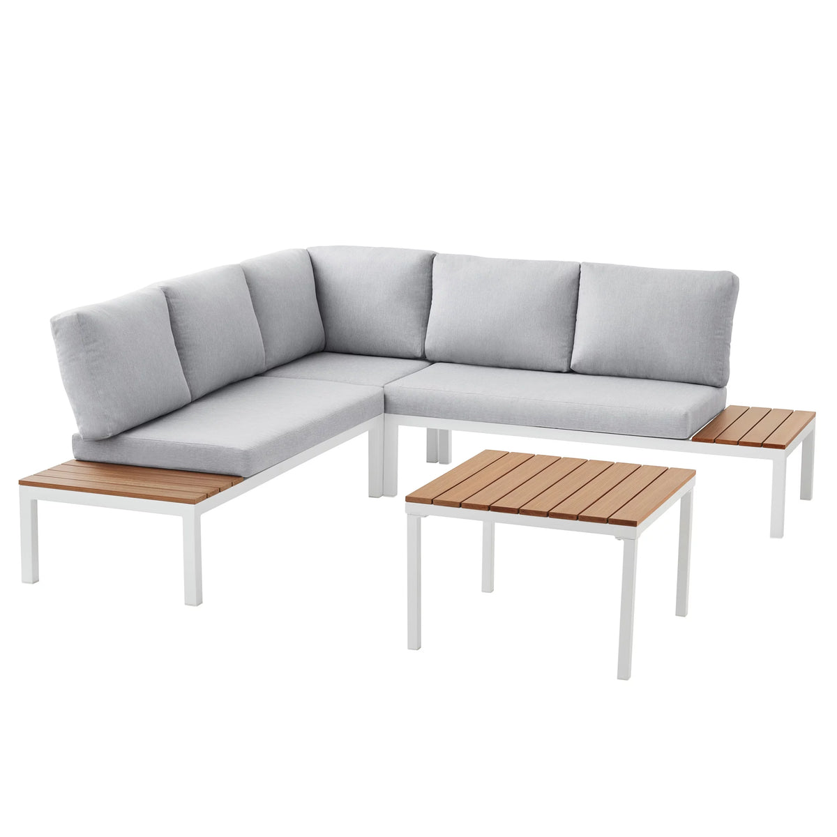 4-Piece Outdoor Chaise Sectional Set with Table T82460