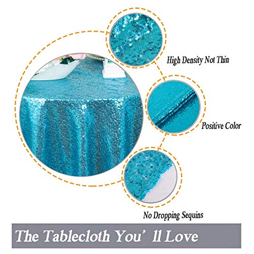 2 Pack 72x72 Inch Black Sequin Tablecloths F7951