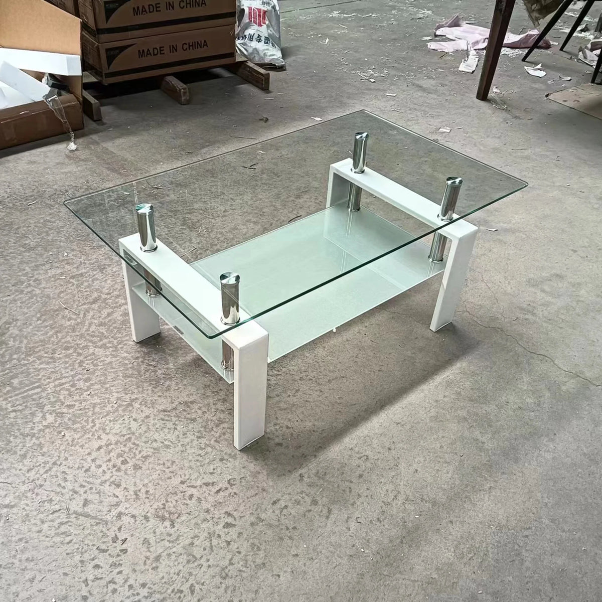 Clear Glass 2-Layer Coffee Table J871387