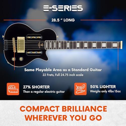 Gloss Black Electric Guitar with Headphone Amp S11160