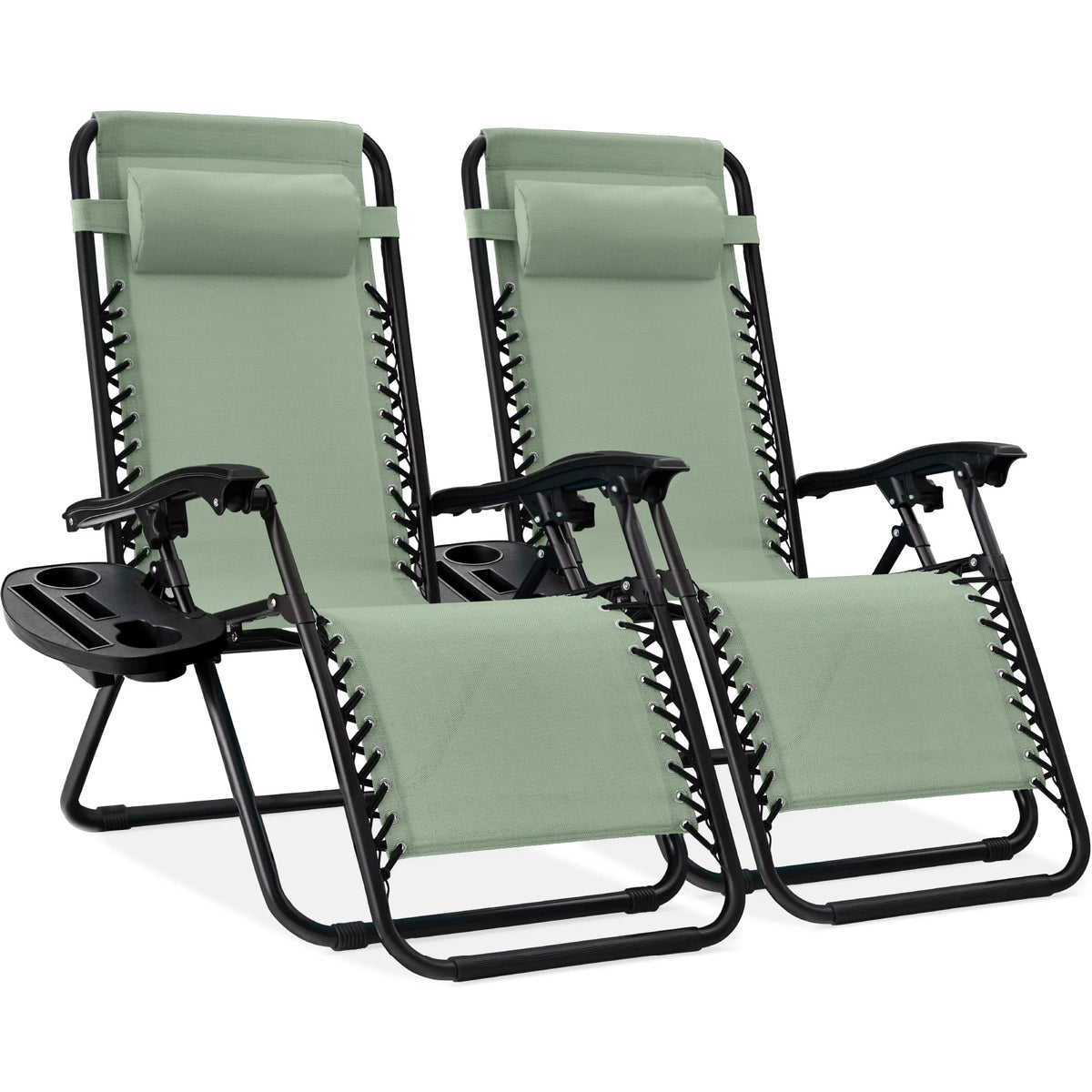 Set of 2 Gray Zero Gravity Lounge Chair Recliners J822
