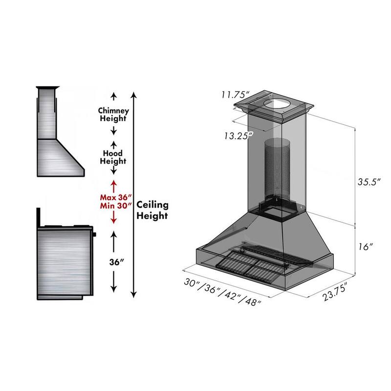 30 in. 400 CFM Ducted Wall Mount Range Hood P825226