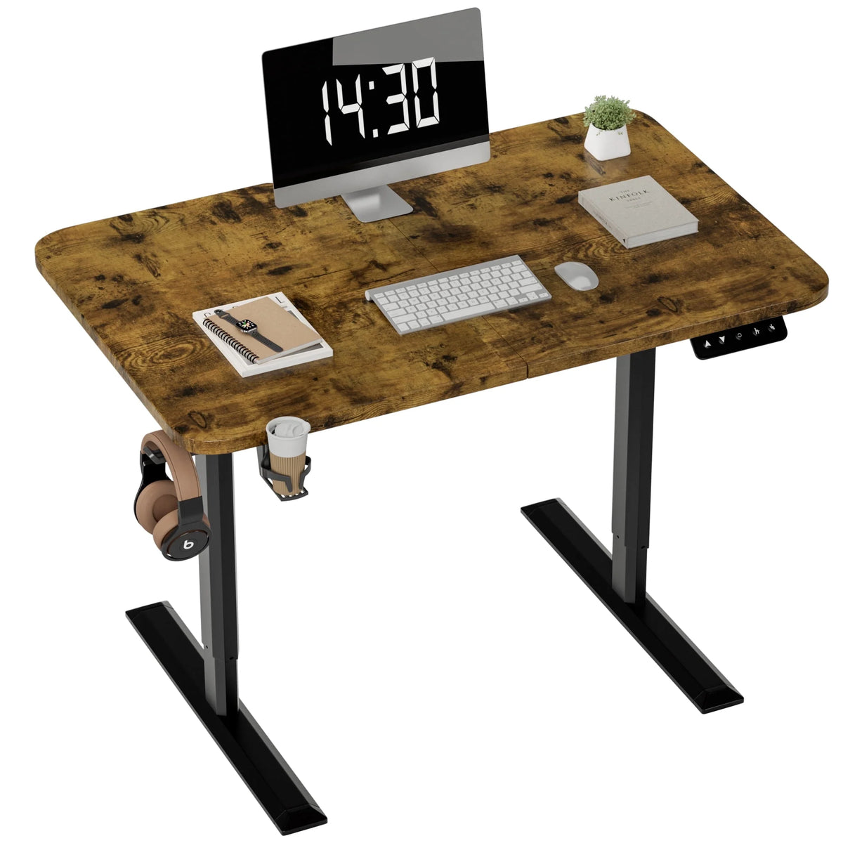 Electric Height Adjustable Standing Desk, 43 inch White V46252