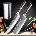 3 Piece Stainless Steel Kitchen Knife Block Set with Sheaths J629322