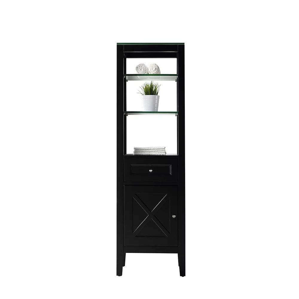 18 in W x 14 in D Espresso Bathroom Linen Cabinet Z978