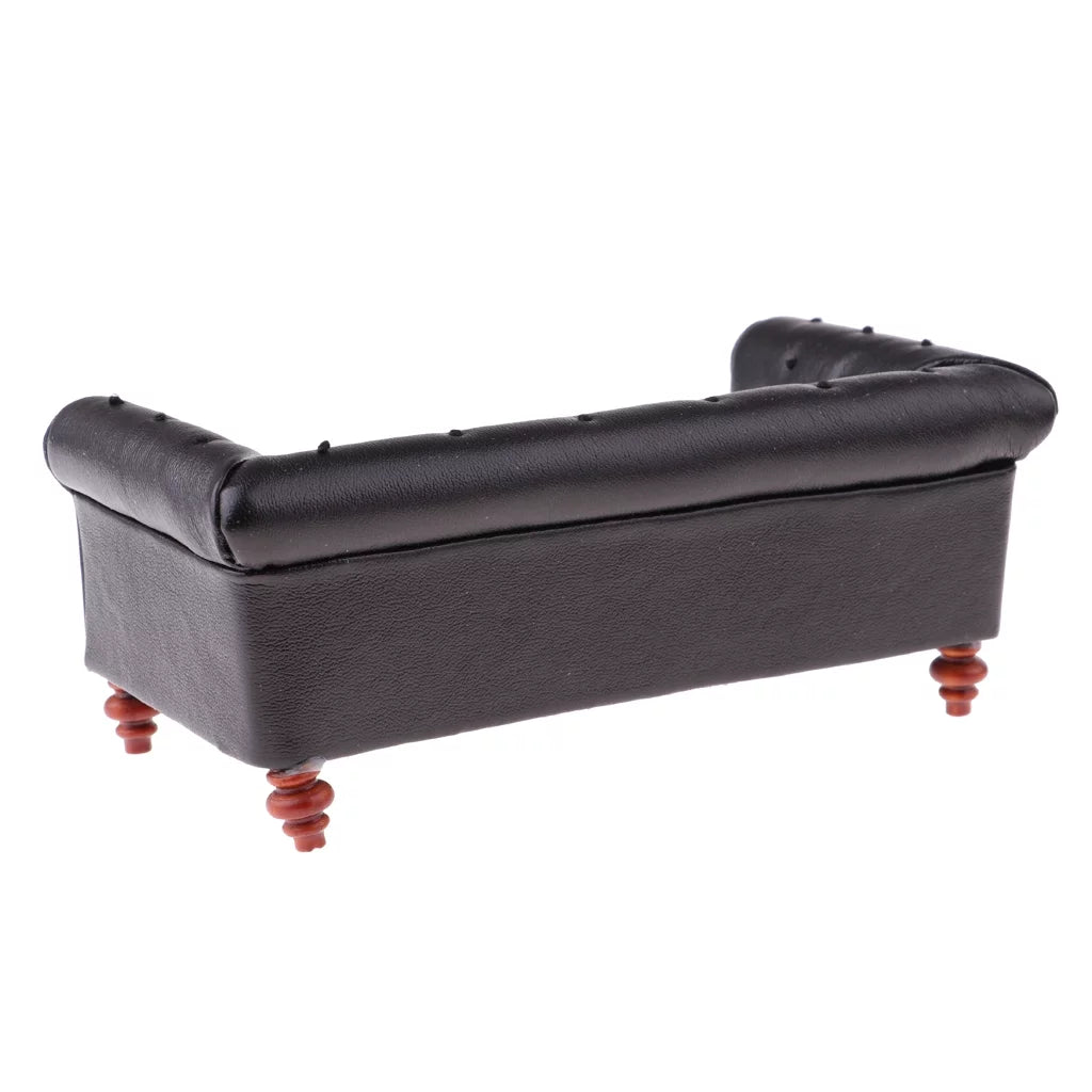 Black Leather Sofa U56205