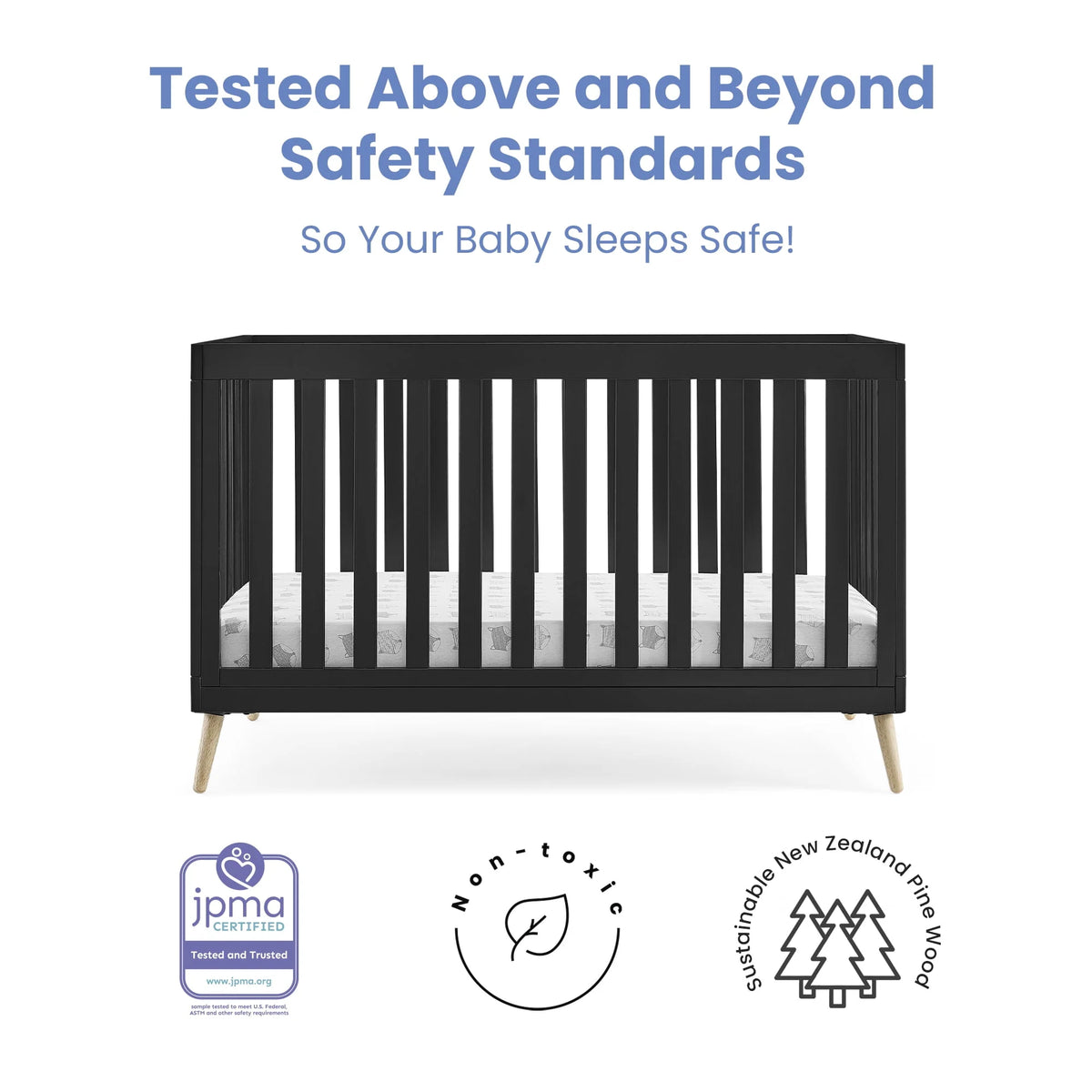4-in-1 Convertible Baby Crib V6421