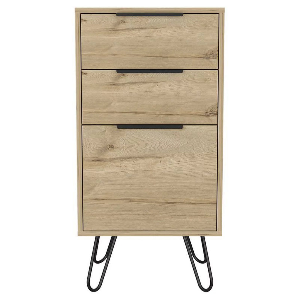 Light Oak 3 Drawer Dresser and Nightstand Set C6809