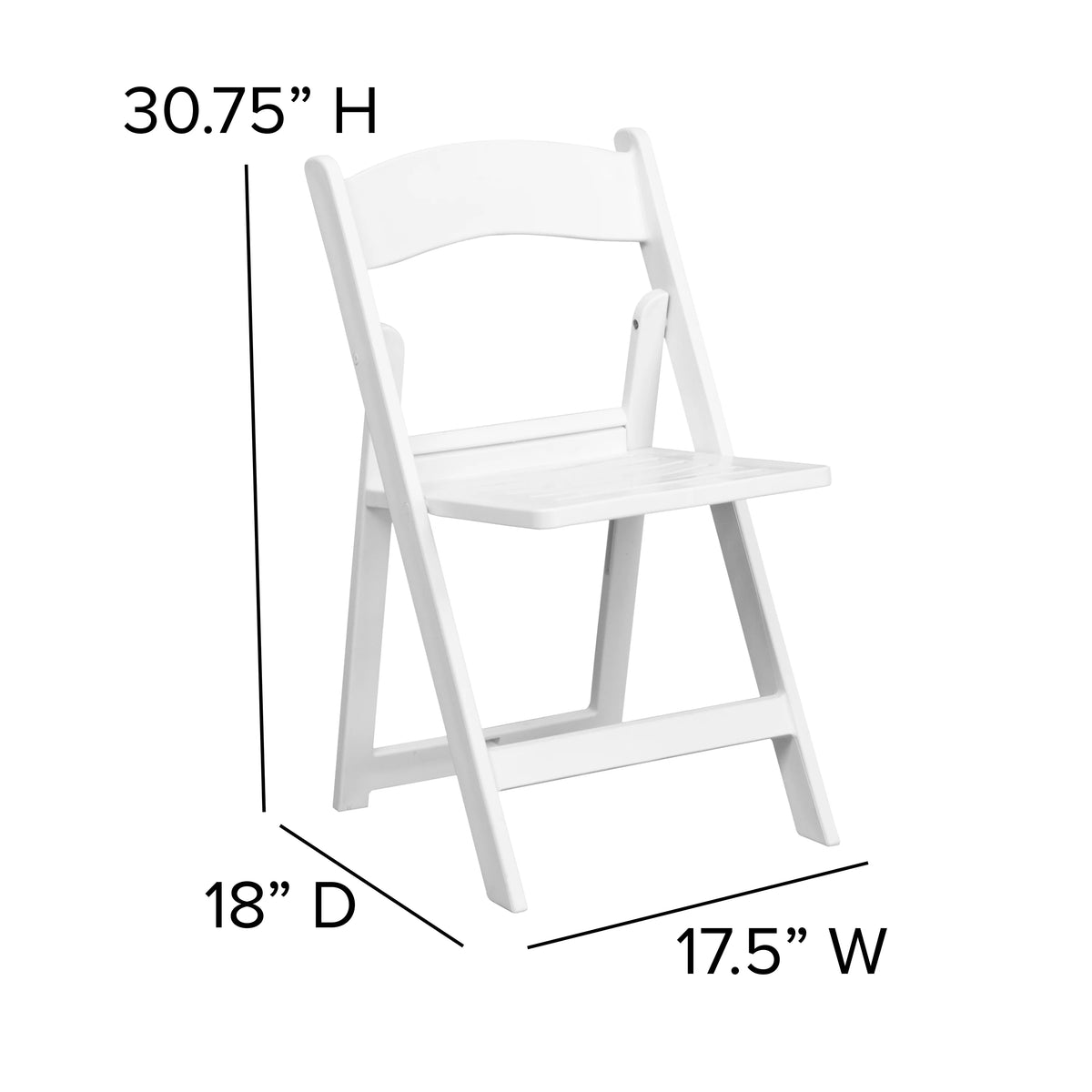 2 Pack 800 lb. Capacity White Resin Folding Chair F158