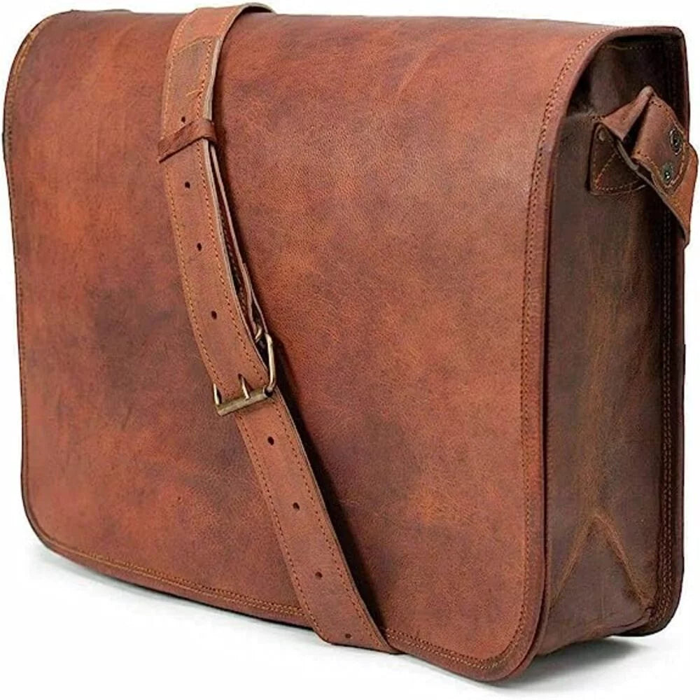 Goat Leather Canvas Messenger Bag B68923