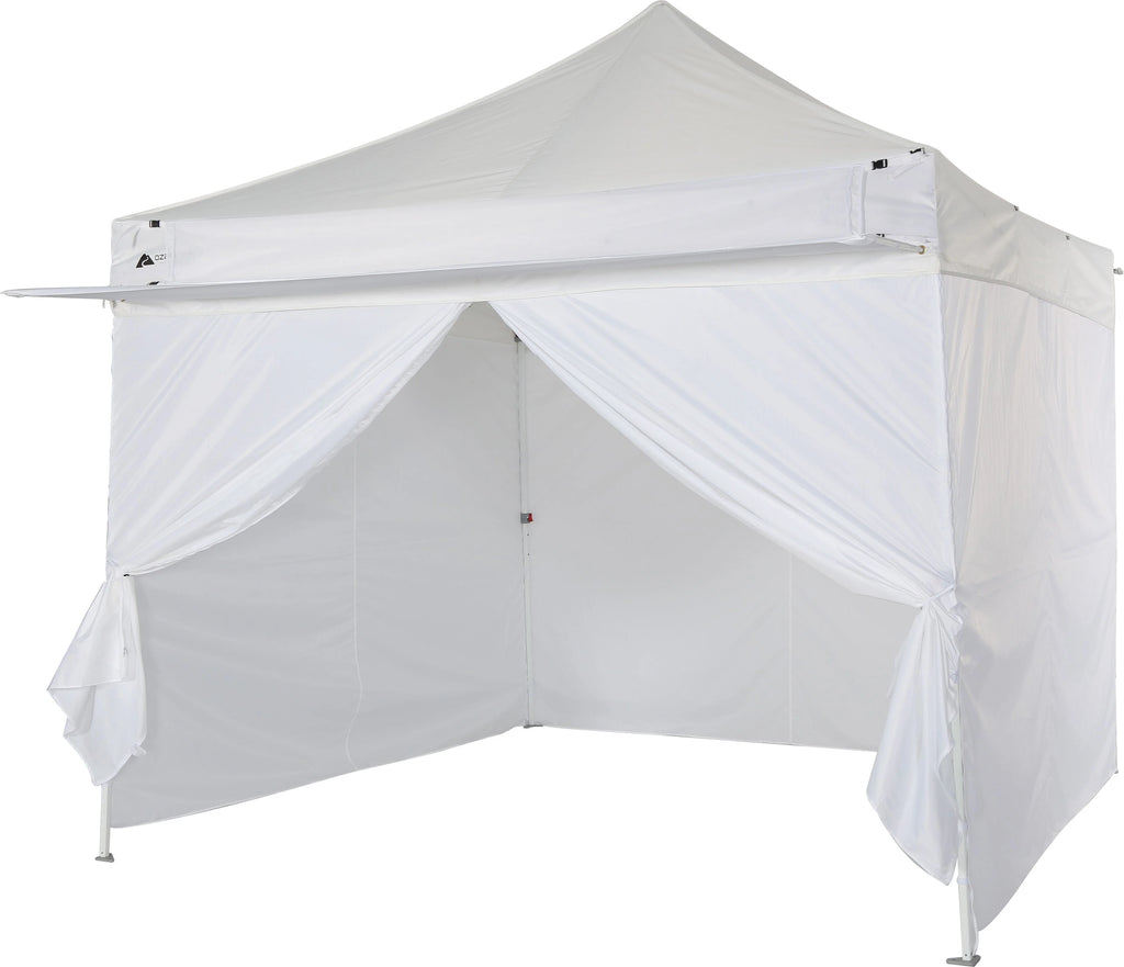 White 10' x 10' Straight Leg Canopy with Sidewalls Z421363