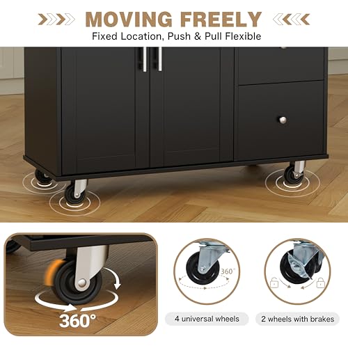 White Rolling Kitchen Island Cart with Drop Leaf N5832