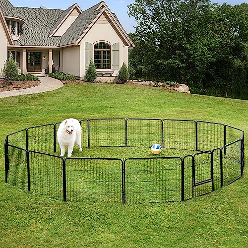 24-Inch 6 Panel Black Pet Playpen O154