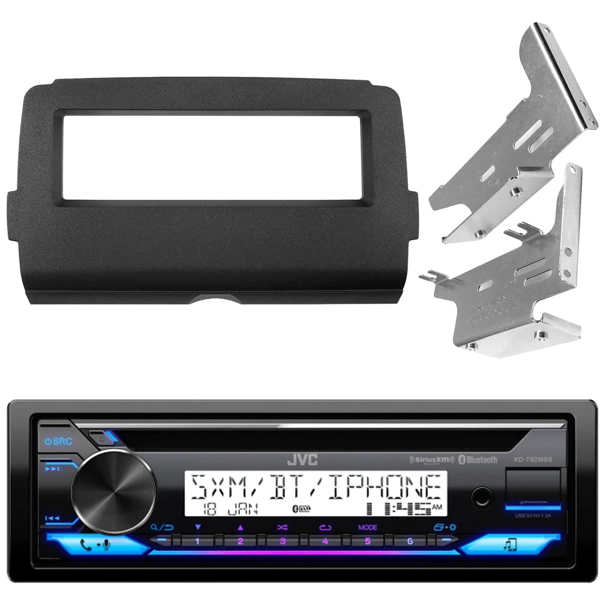 Single DIN Marine Bluetooth USB AM/FM Radio CD Player Stereo Receiver Q335055